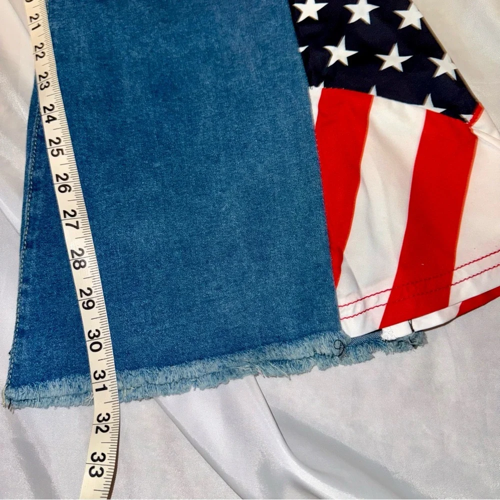 American Flag Bell Bottom Blue Jeans Rock&Roll/CountryWestern Ladies 2XL/36W - Picture 5 of 6